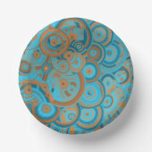 Bols En Carton Cercle Concentré Dégradé Orange Rust Turquoise (Recto)