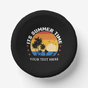 Bols En Carton C'est la conception de coucher de soleil tropical