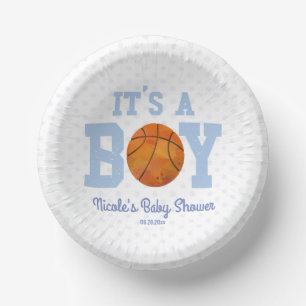 Bols En Carton C'est un garçon ! Baby shower Blue Basketball