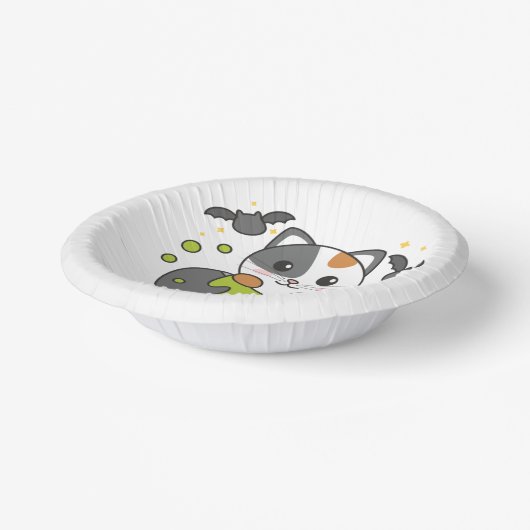 Bols En Carton Chat Joyeux Halloween Cauldron Bat (Angulaire)