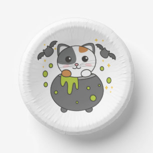 Bols En Carton Chat Joyeux Halloween Cauldron Bat