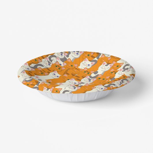 Bols En Carton Chats blancs et gingembre motif yeux verts yeux bl (Angulaire)
