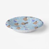 Bols En Carton Chats en boîte et gouttes de lait sur bleu (Angulaire)