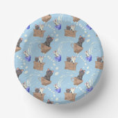 Bols En Carton Chats en boîte et gouttes de lait sur bleu (Recto)