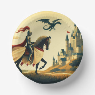 Bols En Carton Chevalier médiéval/dragon/château fantastique
