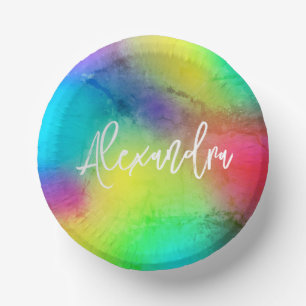 Bols En Carton Chic Arc-en-ciel coloré Vibrant Personnalisé