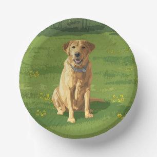 Bols En Carton Chien de trieur du Labrador jaune