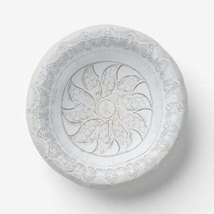 Bols En Carton Chine vintage de verre clair floral et ventilateur