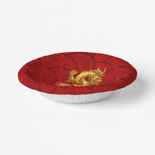 Bols En Carton Chinois Lucky Gold Dragon Bowles en papier (Angulaire)