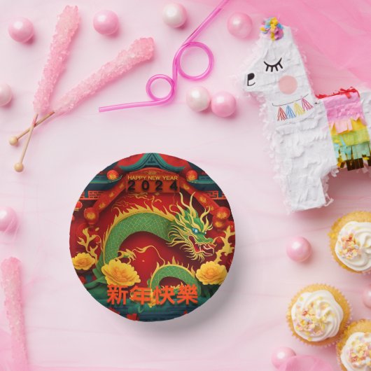 Bols En Carton Chinois Nouvel An Dragon Vert 2024 Origami PPB01 (Fête)