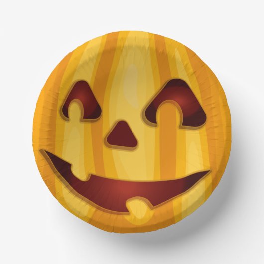Bols En Carton Citrouille sculpté souriant design Halloween (Recto)