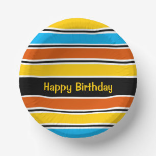 Bols En Carton Classic Globe Stripe Anniversaire