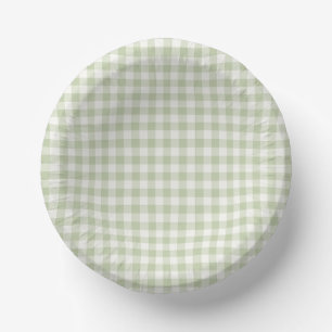 Bols En Carton Classique Gingham Début d'Automne Olive Douce