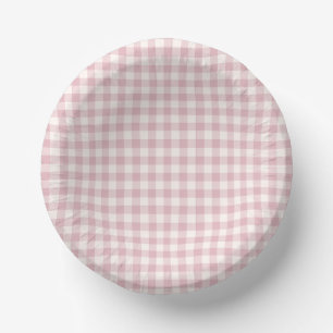 Bols En Carton Classique Gingham Début d'Automne Rose Atténué