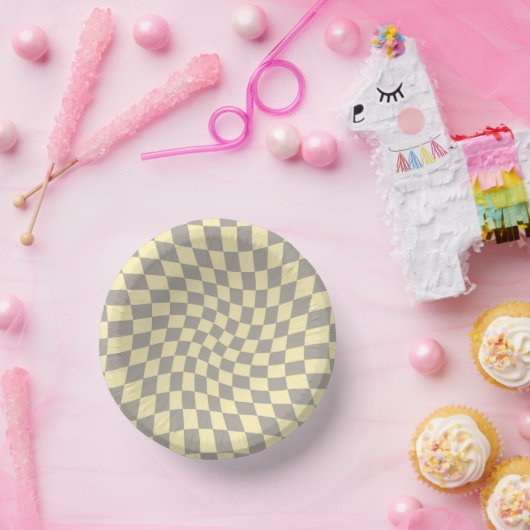 Bols En Carton Clavier gris-jaune rétro Pastel Warted (Fête)