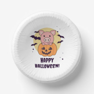 Bols En Carton Cochon En Citrouille Cochons Doux Joyeux Halloween