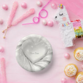 Bols En Carton Coeur à la crème blanche élégant (Fête)