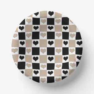 Bols En Carton Coeurs de tableau de bord en format, noir et blanc