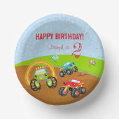 Bols En Carton Colful Birthday Boy Monster Trucks with Age (Recto)