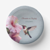 Bols En Carton Colibri et Hibiscus | Mariage bleu (Recto)