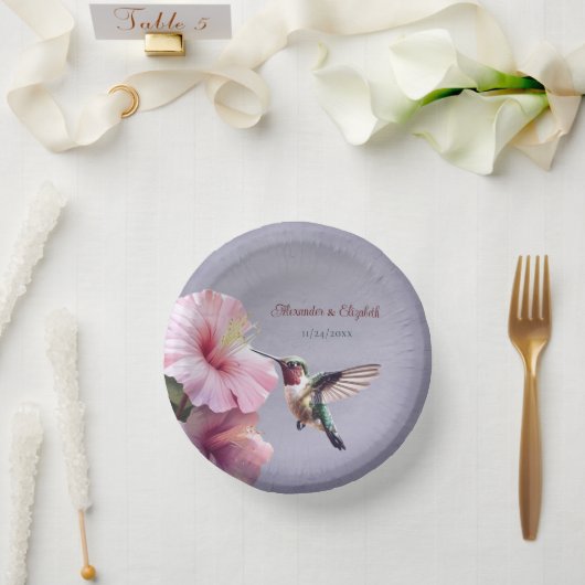 Bols En Carton Colibri et Hibiscus | Mariage pourpre (Mariage)