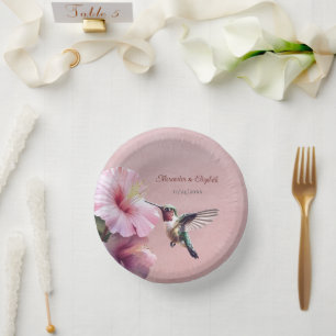 Bols En Carton Colibri et Hibiscus   Mariage rose