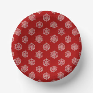 Bols En Carton Collection Simply Christmas Rouge et Flocon de Nei
