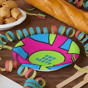 Bols En Carton Coloré Pop Art Retro Y2K Party Paper Bowls
