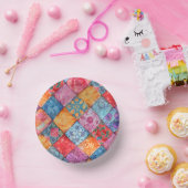 Bols En Carton Colorful Patchwork Print Monogram (Fête)