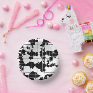 Bols En Carton Conception d'art abstrait organique noir et blanc