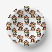 Bols En Carton Conception de motif singe blanc (Recto)
