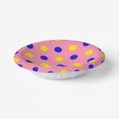 Bols En Carton Conception de points polka rose bleu jaune (Angulaire)