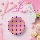 Bols En Carton Conception de points polka rose bleu jaune (Fête)