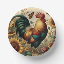 Coq de poulet vintage esthétique et Fleur sauvage