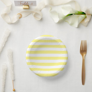 Bols En Carton Couleur Jaune clair Stripes Vacances Été Pastel