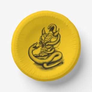 Bols En Carton Crâne - Tête diabolique avec serpent