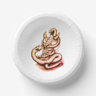 Bols En Carton Crâne - Tête diabolique avec serpent