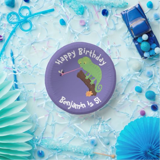 Bols En Carton Cute chameleon attraper un dessin animé (Fête)