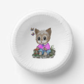 Bols En Carton Cute Kitty Chat et Papillon (Recto)