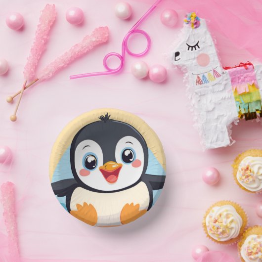 Bols En Carton Cute Penguin Face safari zoo jungle Anniversaire (Fête)