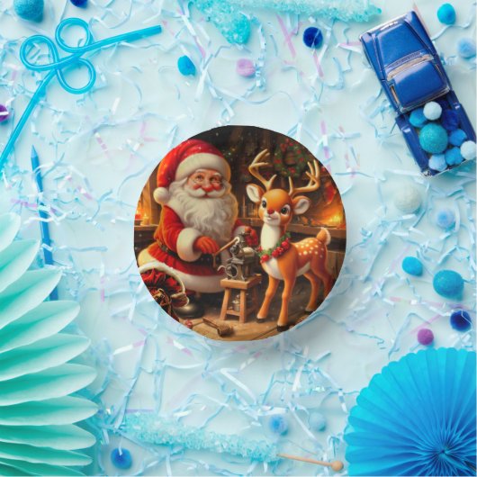 Bols En Carton Cute Père Noël et Reindeer (Fête)