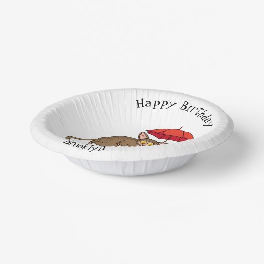 Bols En Carton Cute Tarsier avec dessin animé parapluie (Angulaire)