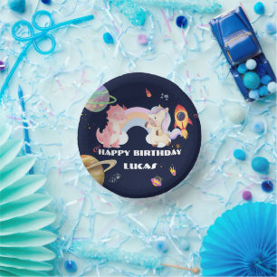 Bols En Carton Cute Unicorn Dinosaur Galaxy Rocket fête d'anniver