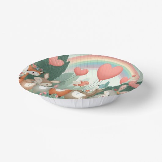 Bols En Carton Cute Woodland Creature arc-en-ciel valentine's (Angulaire)