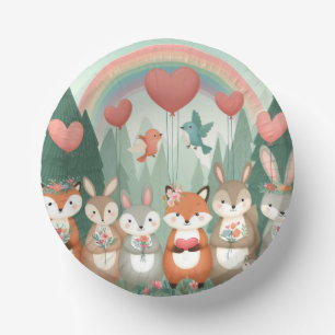 Bols En Carton Cute Woodland Creature arc-en-ciel valentine's
