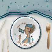 Bols En Carton Dame Art déco avec fleurs blanches