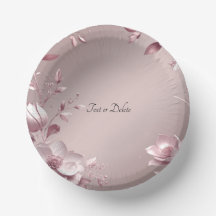 Delicate Pink Floral Paper Bowls
