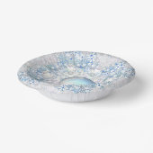 Bols En Carton Dentelle en céramique bleu et flocons de neige (Angulaire)