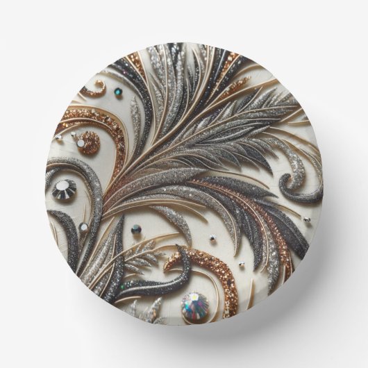 Bols En Carton Design baroque glamour avec Parties scintillant et (Recto)