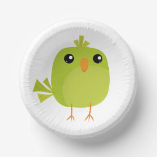 Bols En Carton Dessin animé d'oiseau vert mignon